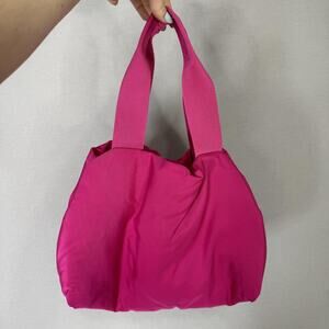 COS Padded Shopper Bag Womens One Size Pink Quilted Puffy Shoulder Small Purse